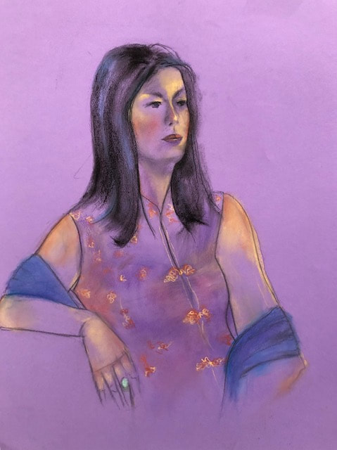 Iris Pastel on Paper 2019 (Unframed) 24”x 18” 